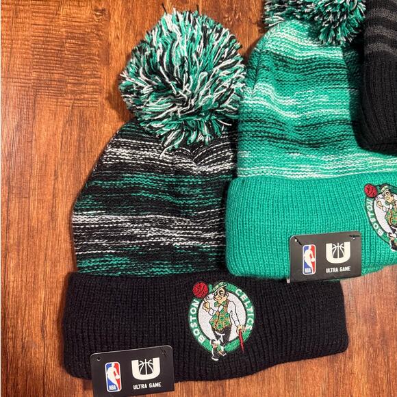 Boston Celtics NBA Beanie Hat Bundle of 3 NWT Ultra Game Green Black White - Picture 2 of 5